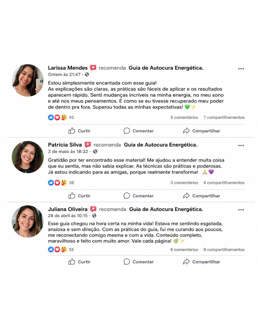 Mais prints de recomendações de leitoras sobre o guia